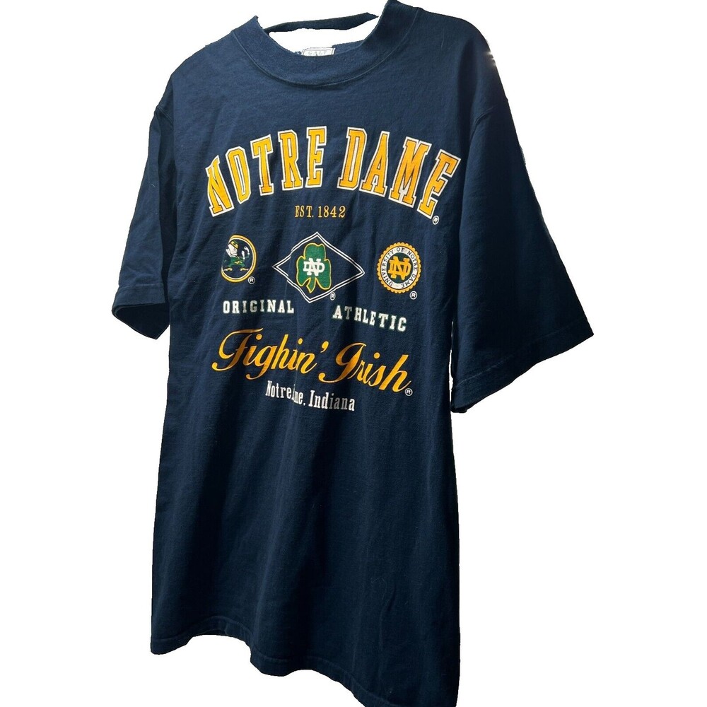 mens medium GALT SAND University of Notre Dame T-Shirt VTG 90s Retro blue tee